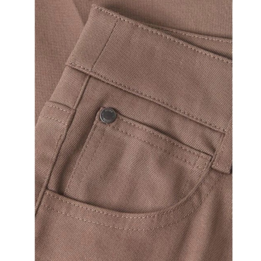 SOLD REISS Florence Flared Jeans high rise cotton front darts brown pants 4 S - Picture 5 of 14